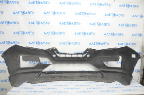 Front bumper bare Nissan Rogue 17- blue, broken fastener, crack, pressed, scratches