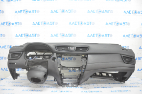 Torpedo front panel with AIRBAG Nissan Rogue 14-20 black, break fastening