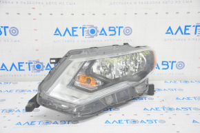 Headlight front left Nissan Rogue 17 - bare halogen, sand, scratches, broken mount