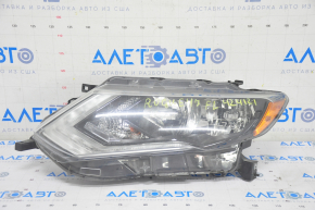 Headlight front left Nissan Rogue 17 - bare halogen, sand, scratches, broken mount