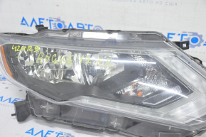 Headlight front right Nissan Rogue 17 - bare halogen, sand, broken crepe