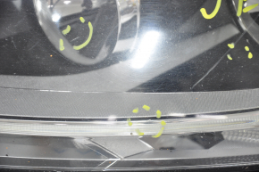 Headlight front left VW Jetta 17-18 bare USA halogen, scratches, cobweb