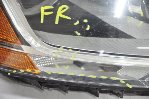 Headlight front right VW Jetta 17-18 bare USA halogen, scratches, cobweb