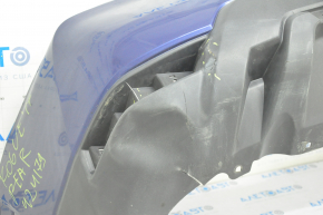 Bare rear bumper Nissan Rogue 17 - blue, scratches, tears, cracks, pressed