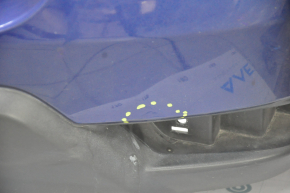 Bare rear bumper Nissan Rogue 17 - blue, scratches, tears, cracks, pressed