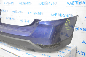Bare rear bumper Nissan Rogue 17 - blue, scratches, tears, cracks, pressed