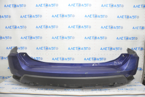 Bare rear bumper Nissan Rogue 17 - blue, scratches, tears, cracks, pressed