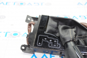 Gear shifter cover Toyota Camry v55 15-17 usa SE, white stitching, black leather, scratches