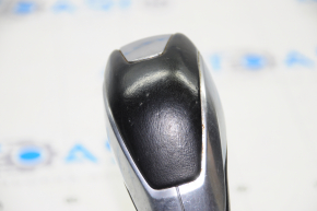 Gear knob with shifter cover Ford Fusion mk5 13-16 leather black type 1 swollen chrome, scratches