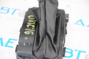 Gear shift indicator Honda Civic X FC 16-21 black, with handle, black rubber, one line, scratches, chrome swelled