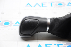 VW Passat b7 12-15 USA gear knob with cover, without shifter cover, black leather, scratches, tears on the cover