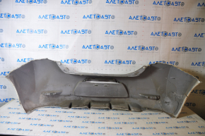 Bare rear bumper Nissan Leaf 13-17 white, torn on the sides and bottom, broken fasteners, painted
