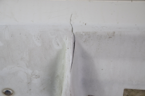 Bare rear bumper Nissan Leaf 13-17 white, torn on the sides and bottom, broken fasteners, painted
