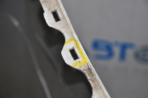 Bare rear bumper Nissan Leaf 13-17 white, torn on the sides and bottom, broken fasteners, painted