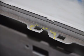 Bare rear bumper Nissan Leaf 13-17 white, torn on the sides and bottom, broken fasteners, painted