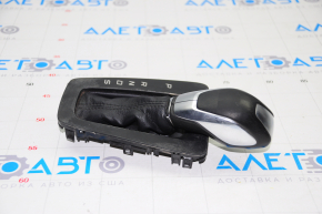 Automatic transmission knob with shifter cover Ford Focus mk3 15-18 rest, Sport, black leather, worn leather, scratches, peeling paint on the cover