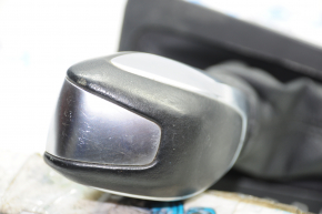 Automatic transmission knob with shifter cover Ford Focus mk3 15-18 rest, Sport, black leather, worn leather, scratches, peeling paint on the cover