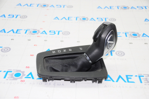 Automatic transmission knob with shifter cover Ford Focus mk3 15-18 rest, Sport, black leather, with descent control button, scratch, chrome swelled