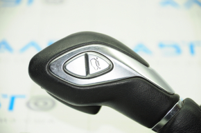 Automatic transmission knob with shifter cover Ford Focus mk3 15-18 rest, Sport, black leather, with descent control button, scratch, chrome swelled