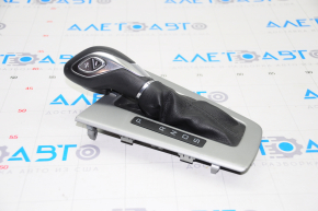 Gear knob with shifter cover Ford Focus mk3 11-14 prerest, Sport, black leather, gray cover, scratches