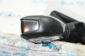 Gear knob with shifter cover Ford Focus mk3 11-14 prerest, Sport, black leather, gray cover, scratches
