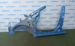 Front quarter left Nissan Leaf 13-17 blue, with central pillar