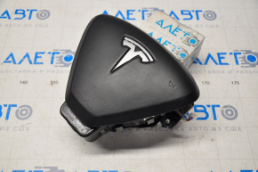 Airbag in the steering wheel driver Tesla Model S 12-20 leather type 1, black, scratches
