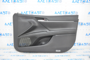 Door trim card front right Toyota Camry v70 18-24 black with black insert plastic, armrest rubber, scratch