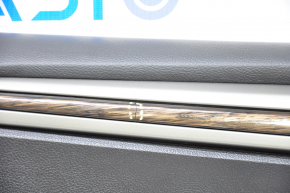 Door trim card front left Ford Fusion mk5 13-16 black with black insert leather, armrest leather, molding under the tree, cracked molding, cracks in the crepe