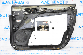 Door trim card front left Ford Fusion mk5 13-16 black with black insert leather, armrest leather, molding under the tree, cracked molding, cracks in the crepe