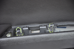 Door trim card rear left Ford Fusion mk5 13-16 black with black insert leather, armrest leather, molding under the tree, cracks in the crepe