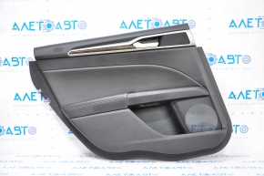 Door trim card rear left Ford Fusion mk5 13-16 black with black insert leather, armrest leather, molding under the tree, cracks in the crepe