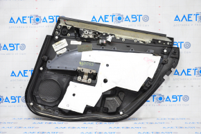 Door trim card rear left Ford Fusion mk5 13-16 black with black insert leather, armrest leather, molding under the tree, cracks in the crepe