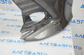 Front bare bumper Toyota Camry v70 18-20 LE\XLE without parking sensors, graphite, broken, missing fragments, broken fastened, pressed, scratches