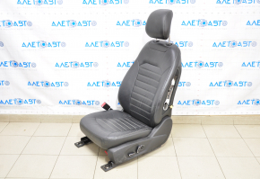 Driver's seat Ford Fusion mk5 13-16 without airbag, electric, heated, leather black, worn, cracked leather