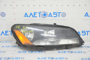 Headlight front right VW Passat b7 12-15 USA bare, halogen, sand, for polishing, peeling varnish