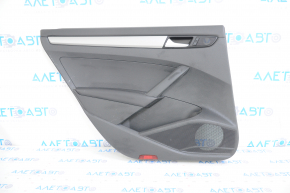 Door trim card rear left VW Passat b7 12-15 USA black with black insert plastic, armrest leather, molding gray gloss, pressed, scratches