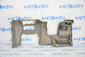 Driver's knee pad assembly VW Tiguan 09-17 with glove compartment, brown, scratches, pad missing