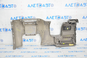 Driver's knee pad assembly VW Tiguan 09-17 with glove compartment, for auto climate control, brown, scratches