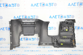 Driver's knee pad assembly VW Tiguan 09-17 with glove compartment, for auto climate control, black, butt