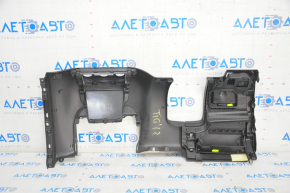 Driver's knee pad assembly VW Tiguan 09-17 with glove compartment, for manual climate control, black, scratches
