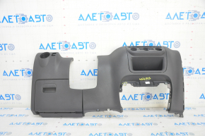 Driver's knee pad assembly VW Tiguan 09-17 with glove compartment, for manual climate control, black, broken fastener