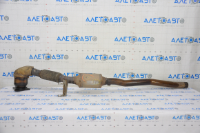 Intake pipe with catalytic converters VW Tiguan 09-17 dented catalytic converter, torn mesh