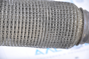 Intake pipe with catalytic converters VW Tiguan 09-17 dented catalytic converter, torn mesh