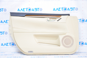 Front left door panel for Lexus ES300h ES350 13-15 beige with black leather insert, leather armrest, wood-like molding