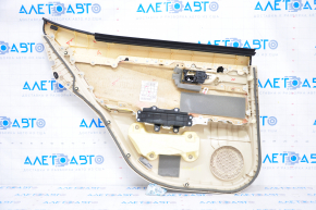 Door trim card rear right Lexus ES300h ES350 13-18 beige with black insert leather, leather armrest, wood molding, torn armrest, dry cleaning