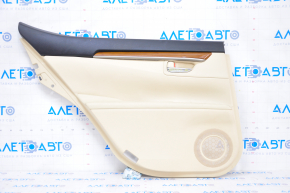 Rear left door panel for Lexus ES300h ES350 13-15 beige with black leather insert, leather armrest, wood-like molding
