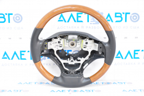 Naked steering wheel Lexus ES300h ES350 13-15 prerest leather black light wood