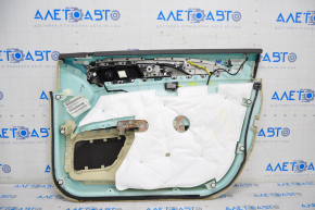 Door trim card front left Lincoln MKZ 13-15 beige leather, armrest leather, insert wood gloss