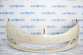 Bare front bumper Lincoln MKZ 13-16 for parking sensors, beige, broken parking sensor fastener, pressed, scratches